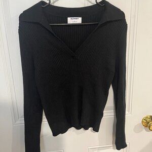 NWOT Old Navy Ribbed Crop Polo Sweater